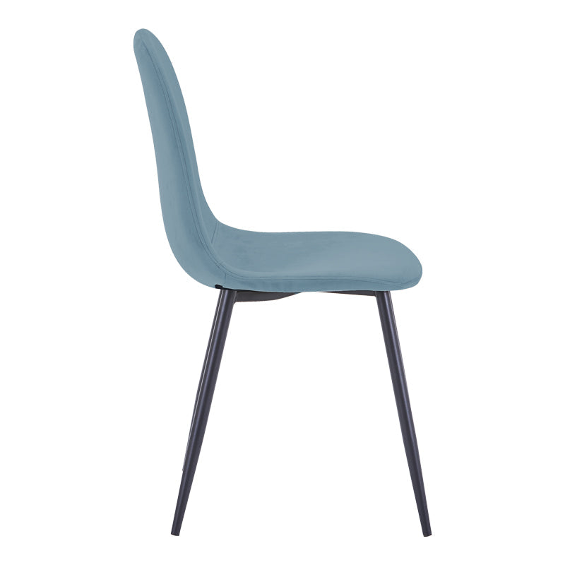 Scaun Bella, Catifea, picioare metalice negre, Diverse culori, 44x55x85 cm - Albastru | SKU: 499-000024 | Scaun Bella, Catifea, picioare metalice negre, 44x55x85 cm, varianta Albastru, produs pentru amenajarea locuinței, disponibil online în România la CasaMob