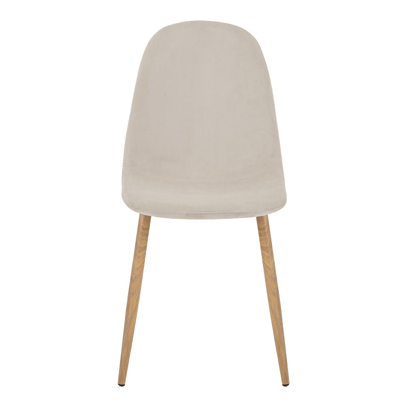 Scaun Bella, Catifea, picioare metalice cu finisaj natural, Diverse culori, 44x55x85 cm - Bej | SKU: 499-000025 | Scaun Bella, Catifea, picioare metalice cu finisaj natural, 44x55x85 cm, varianta Bej, produs pentru amenajarea locuinței, disponibil online în România la CasaMob