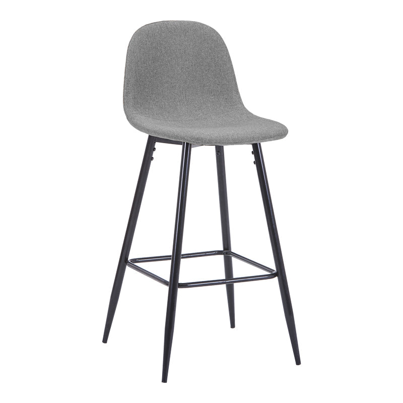 Scaun de bar Bella, Stofă, picioare metalice negre, Diverse culori, 42x49x98 cm - Gri | SKU: 499-000027 | Scaun de bar Bella, Stofă, picioare metalice negre, 42x49x98 cm, varianta Gri, produs pentru amenajarea locuinței, disponibil online în România la CasaMob
