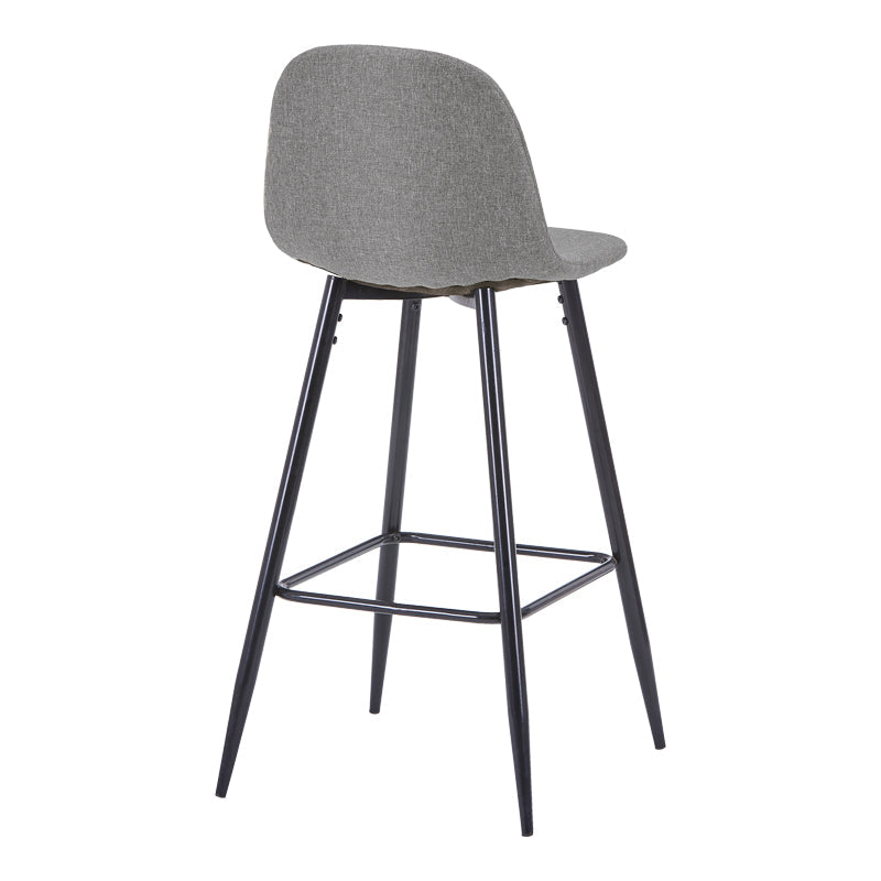 Scaun de bar Bella, Stofă, picioare metalice negre, Diverse culori, 42x49x98 cm - Gri | SKU: 499-000027 | Scaun de bar Bella, Stofă, picioare metalice negre, 42x49x98 cm, varianta Gri, produs pentru amenajarea locuinței, disponibil online în România la CasaMob