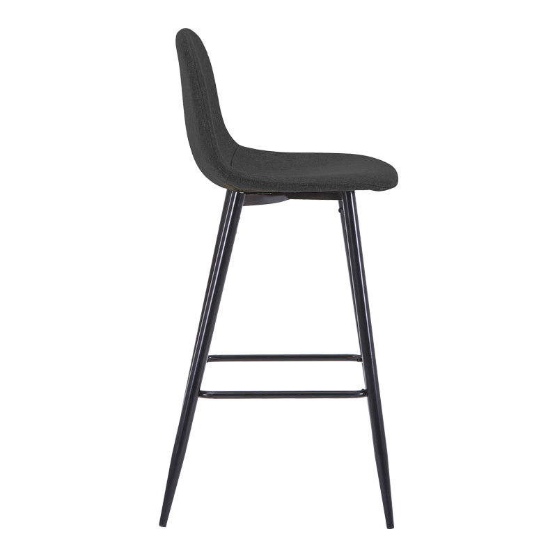 Scaun de bar Bella, Stofă, picioare metalice negre, Diverse culori, 42x49x98 cm - Antracit | SKU: 499-000028 | Scaun de bar Bella, Stofă, picioare metalice negre, 42x49x98 cm, varianta Antracit, produs pentru amenajarea locuinței, disponibil online în România la CasaMob