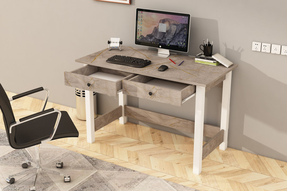 Birou Paris - Atlas, Gordion, Maro - Alb, 120x60x77 cm