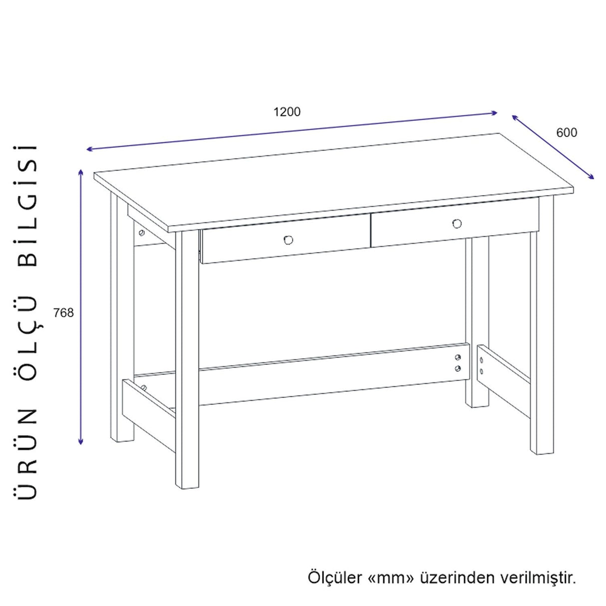 Birou Paris, Diverse culori, Diverse dimensiuni - Pin atlantic - Alb - 120x60x77 cm | SKU: 505CRL1112 | Birou Paris, varianta Pin atlantic - Alb - 120x60x77 cm, produs pentru amenajarea locuinței, disponibil online în România la CasaMob
