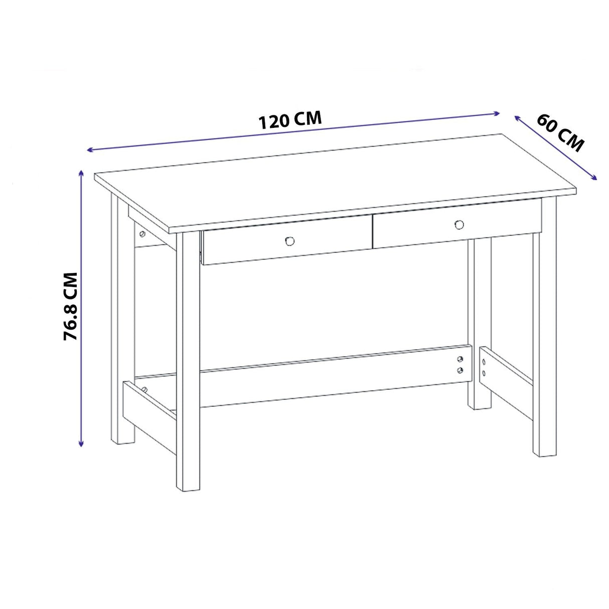 Birou Paris, Diverse culori, Diverse dimensiuni - Alb - 120x60x77 cm | SKU: 505CRL1101 | Birou Paris, varianta Alb - 120x60x77 cm, produs pentru amenajarea locuinței, disponibil online în România la CasaMob