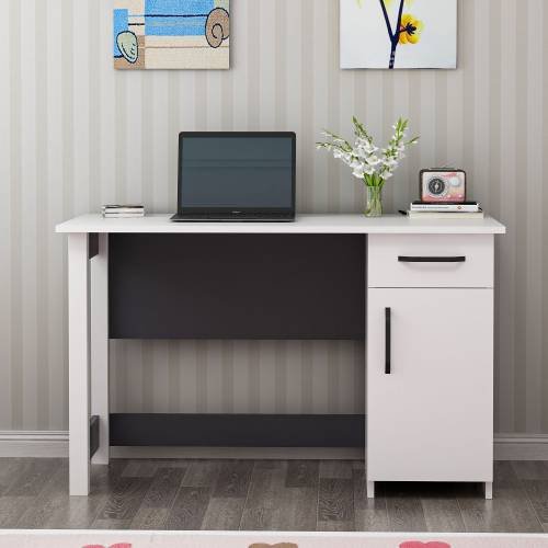 Birou natur, Diverse culori, 120x60x71 cm - Alb - Antracit | SKU: 505CRL1108 | Birou natur, 120x60x71 cm, varianta Alb - Antracit, produs pentru amenajarea locuinței, disponibil online în România la CasaMob