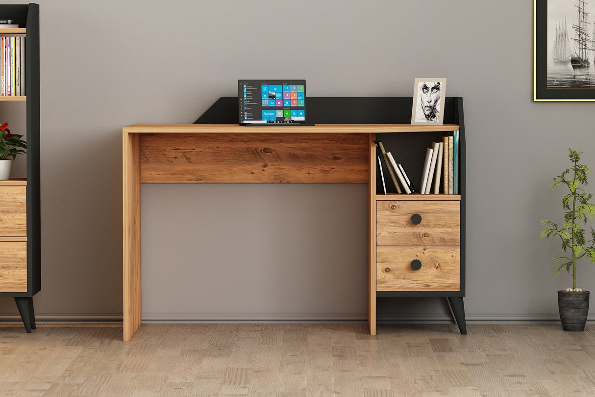 Birou Star, Diverse culori, 120x55x82 cm - Pin atlantic - Negru | SKU: 505CRL1109 | Birou Star, 120x55x82 cm, varianta Pin atlantic - Negru, produs pentru amenajarea locuinței, disponibil online în România la CasaMob