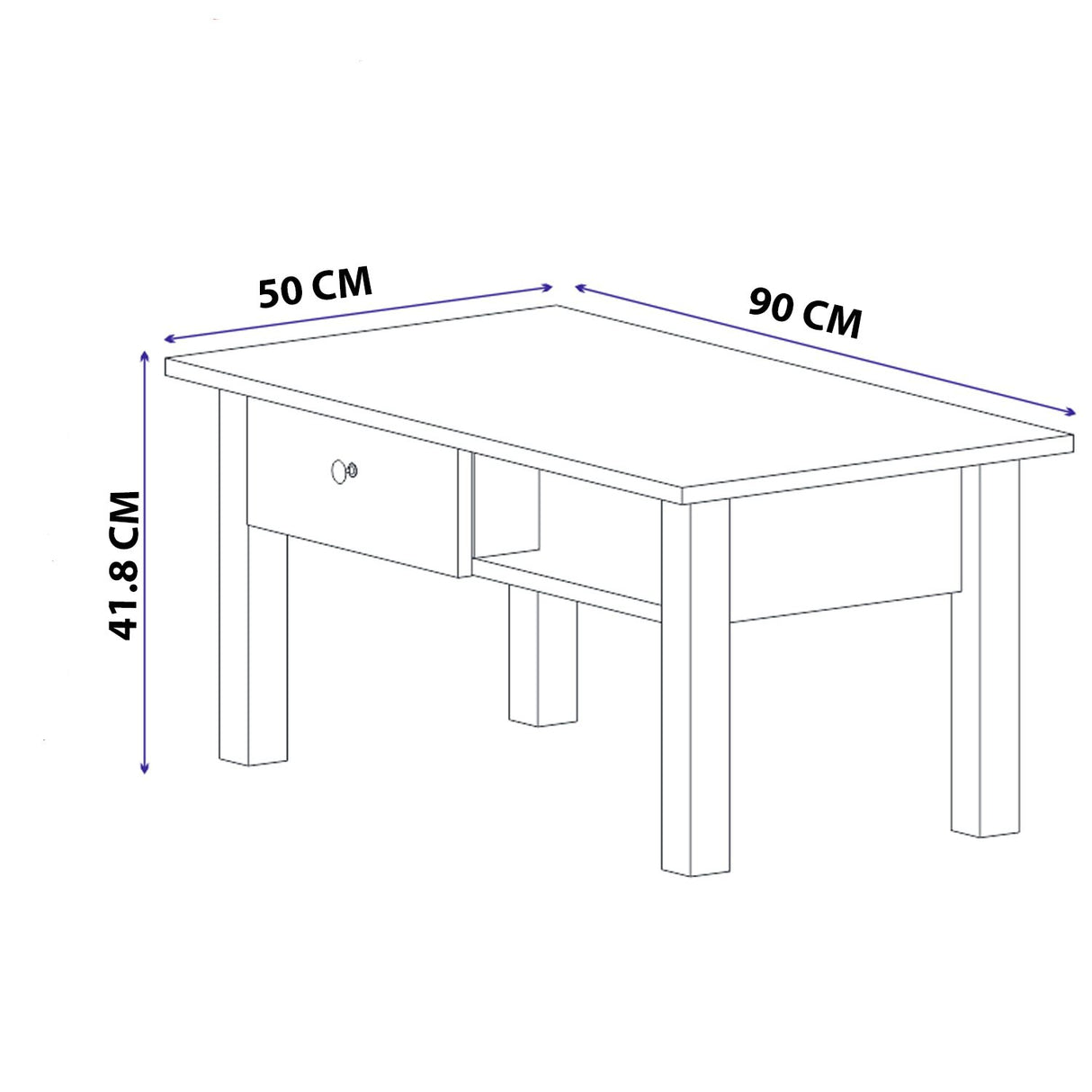 Măsuță de cafea Lisbon, Diverse culori, 90x50x42 cm - Alb | SKU: 505CRL1401 | Măsuță de cafea Lisbon, 90x50x42 cm, varianta Alb, produs pentru amenajarea locuinței, disponibil online în România la CasaMob