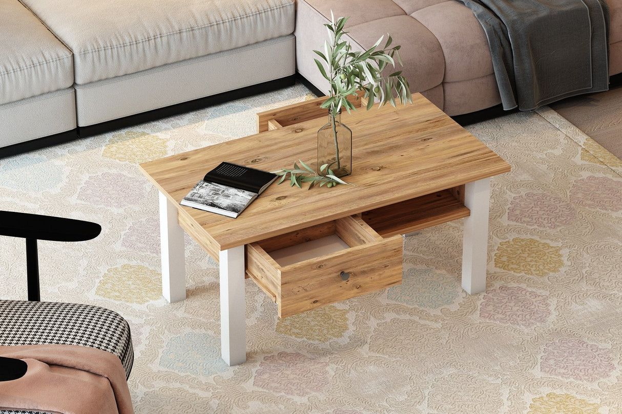 Măsuță de cafea Lisbon, Diverse culori, 90x50x42 cm - Pin atlantic | SKU: 505CRL1403 | Măsuță de cafea Lisbon, 90x50x42 cm, varianta Pin atlantic, produs pentru amenajarea locuinței, disponibil online în România la CasaMob