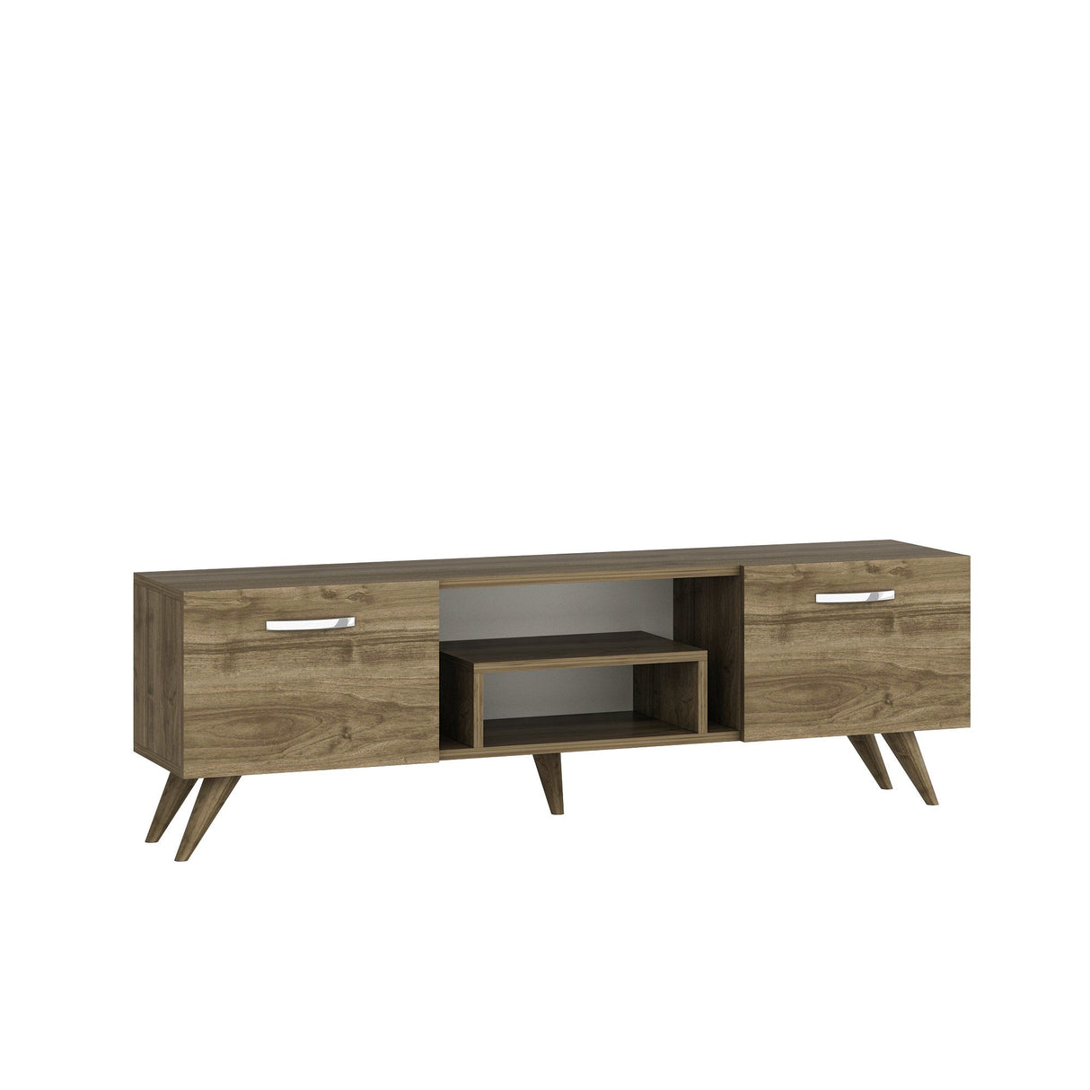 Comodă TV Irma, Diverse culori, 150x30x42 cm - Nuc | SKU: 505CRL1711 | Comodă TV Irma, 150x30x42 cm, varianta Nuc, produs pentru amenajarea locuinței, disponibil online în România la CasaMob