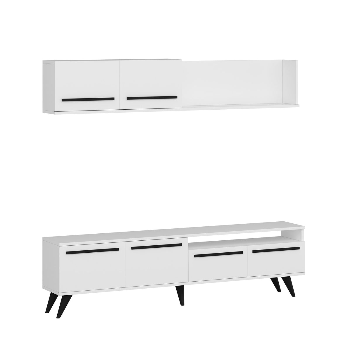 Comodă TV Mono, Diverse culori, 180x30x46 cm - Alb | SKU: 505CRL1718 | Comodă TV Mono, 180x30x46 cm, varianta Alb, produs pentru amenajarea locuinței, disponibil online în România la CasaMob