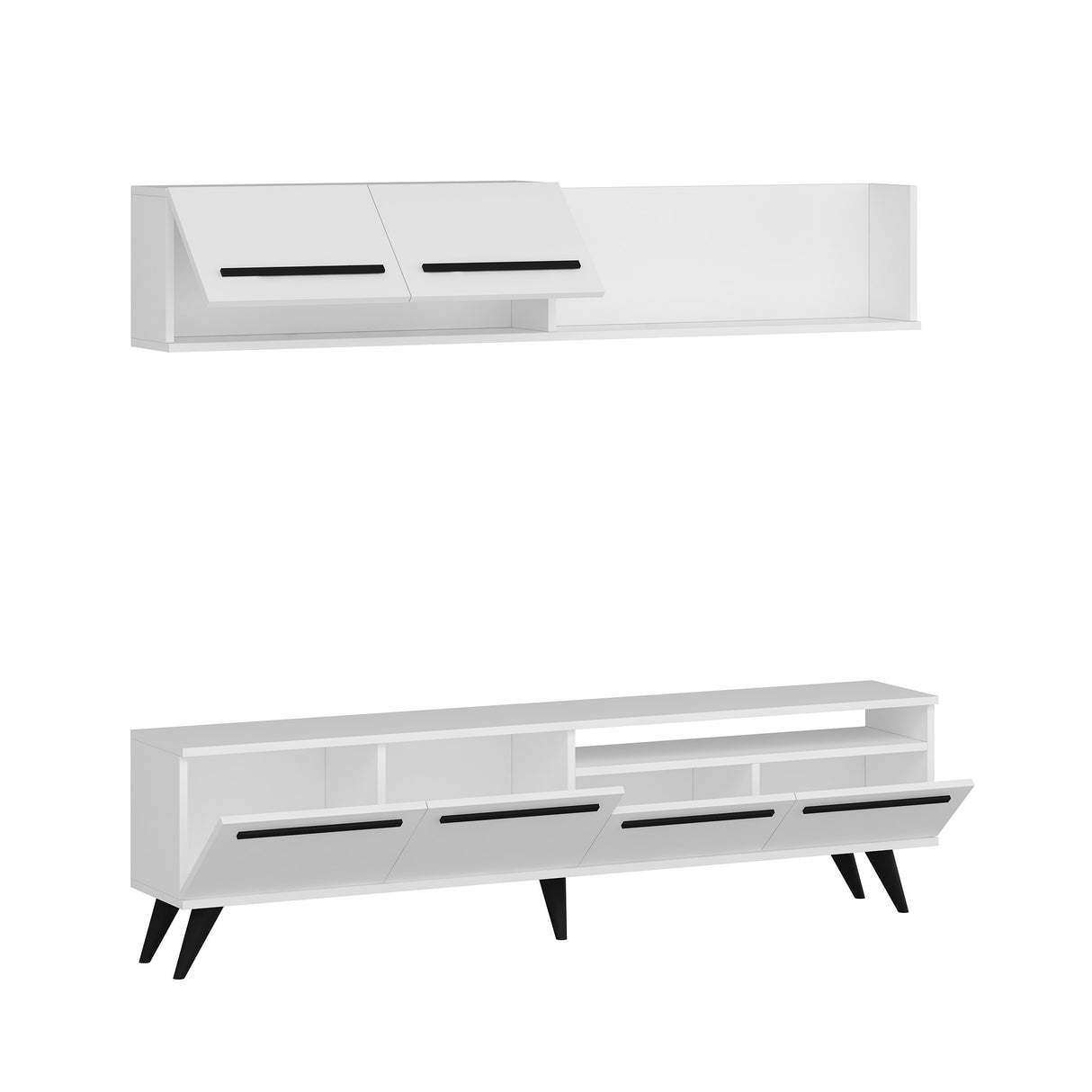 Comodă TV Mono, Diverse culori, 180x30x46 cm - Alb | SKU: 505CRL1718 | Comodă TV Mono, 180x30x46 cm, varianta Alb, produs pentru amenajarea locuinței, disponibil online în România la CasaMob