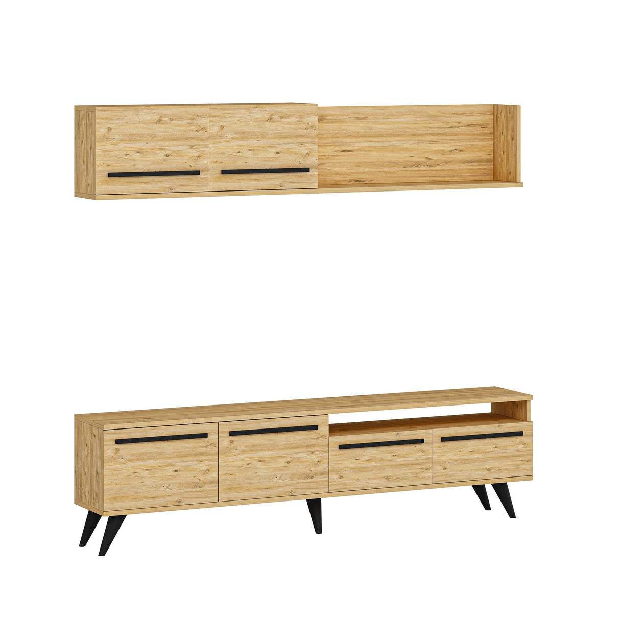 Comodă TV Mono, Diverse culori, 180x30x46 cm - Pin atlantic | SKU: 505CRL1719 | Comodă TV Mono, 180x30x46 cm, varianta Pin atlantic, produs pentru amenajarea locuinței, disponibil online în România la CasaMob