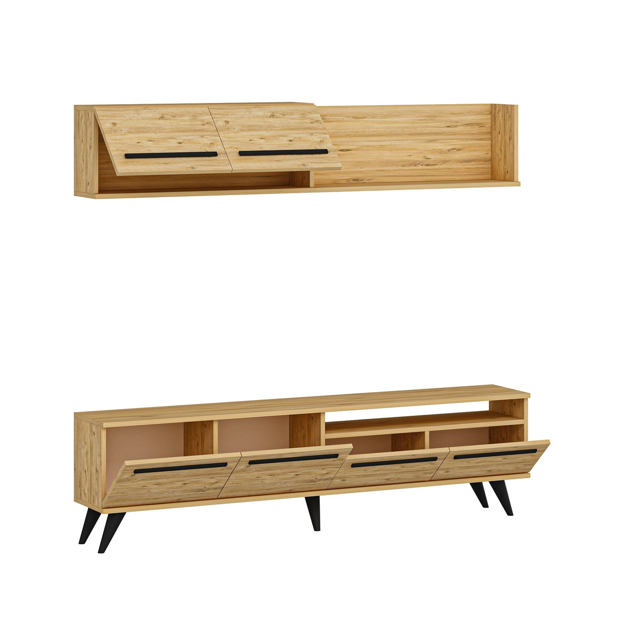 Comodă TV Mono, Diverse culori, 180x30x46 cm - Pin atlantic | SKU: 505CRL1719 | Comodă TV Mono, 180x30x46 cm, varianta Pin atlantic, produs pentru amenajarea locuinței, disponibil online în România la CasaMob