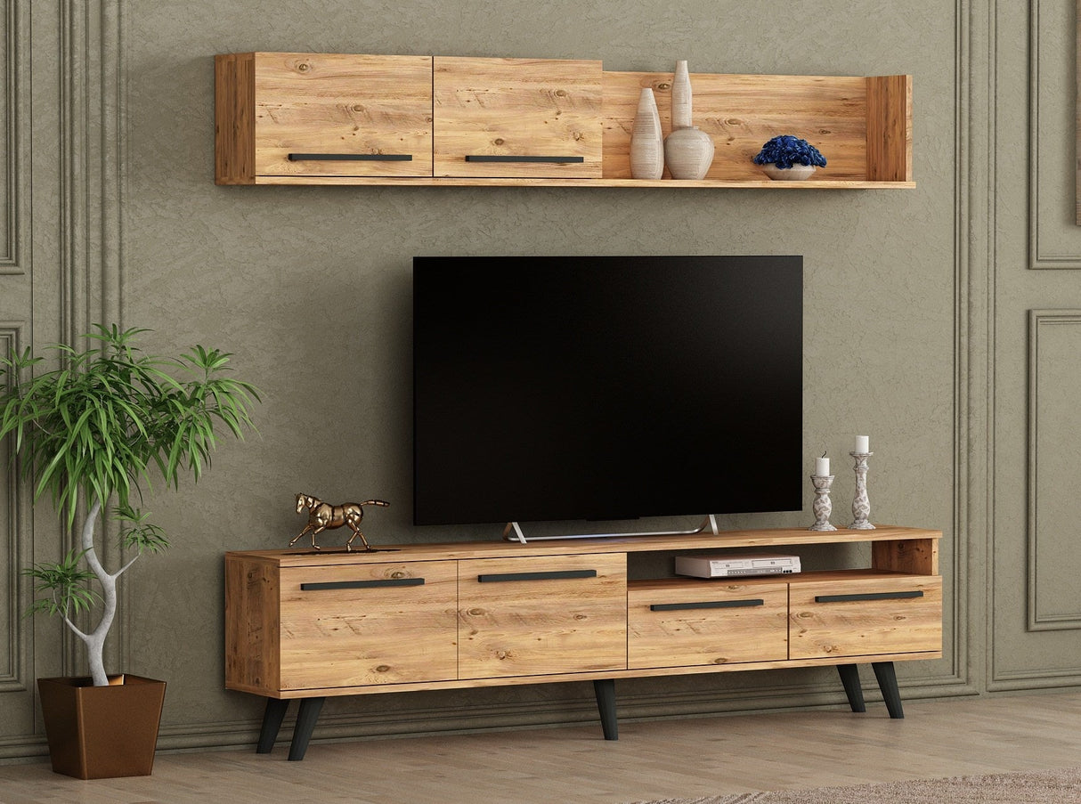 Comodă TV Mono, Diverse culori, 180x30x46 cm - Pin atlantic | SKU: 505CRL1719 | Comodă TV Mono, 180x30x46 cm, varianta Pin atlantic, produs pentru amenajarea locuinței, disponibil online în România la CasaMob