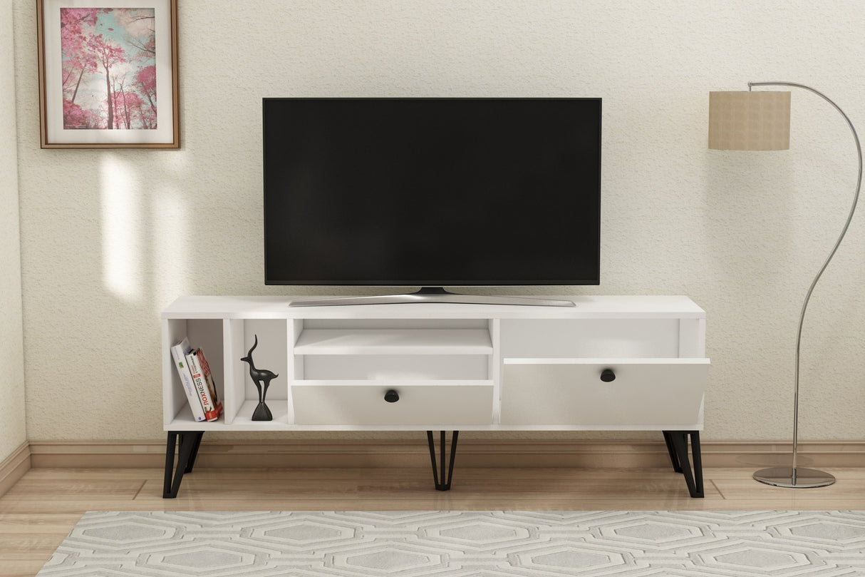 Comodă TV Aris, Diverse culori, 150x35x53 cm - Alb | SKU: 505CRL1728 | Comodă TV Aris, 150x35x53 cm, varianta Alb, produs pentru amenajarea locuinței, disponibil online în România la CasaMob