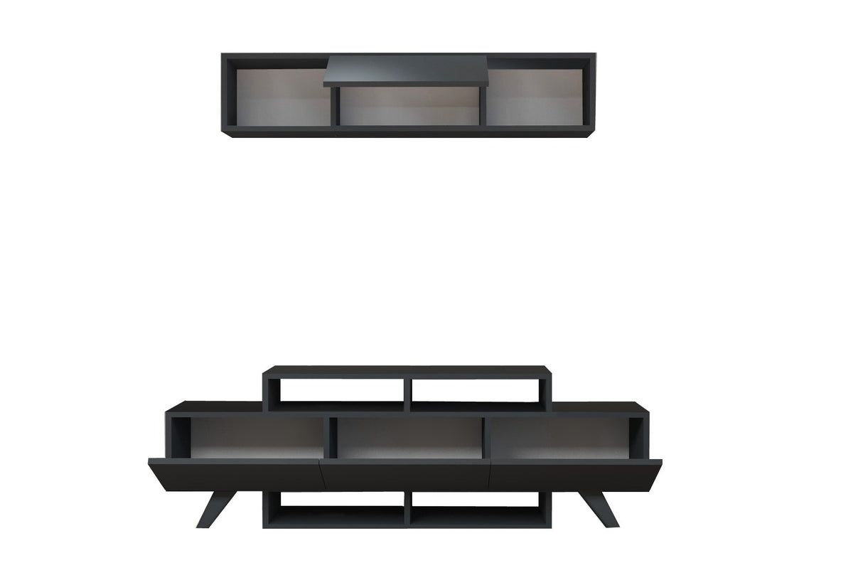 Comodă TV Alwin Unit, Diverse culori, 150x32x49 cm - Antracit | SKU: 505CRL1919 | Comodă TV Alwin Unit, 150x32x49 cm, varianta Antracit, produs pentru amenajarea locuinței, disponibil online în România la CasaMob