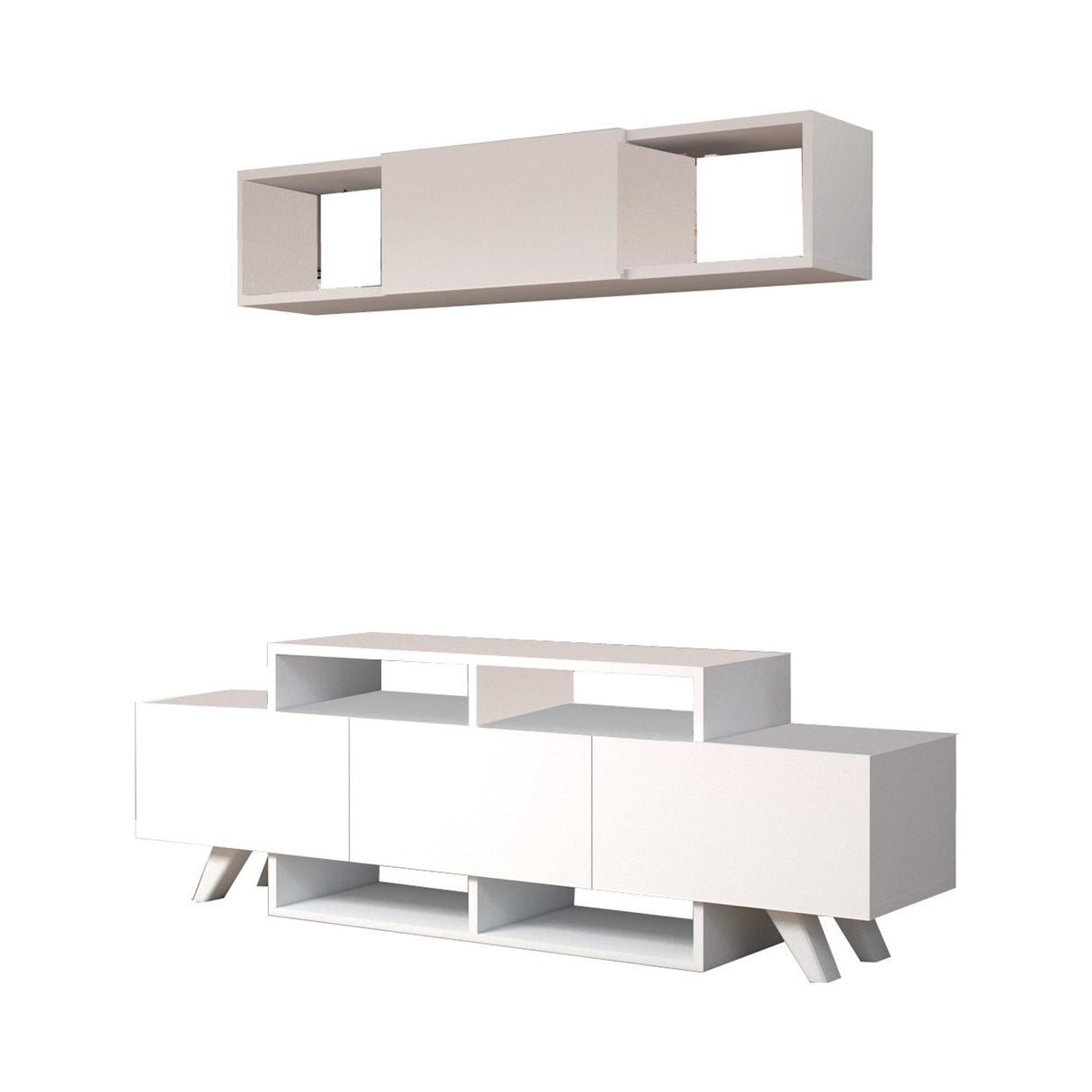 Comodă TV Alwin Unit, Diverse culori, 150x32x49 cm - Alb | SKU: 505CRL1920 | Comodă TV Alwin Unit, 150x32x49 cm, varianta Alb, produs pentru amenajarea locuinței, disponibil online în România la CasaMob