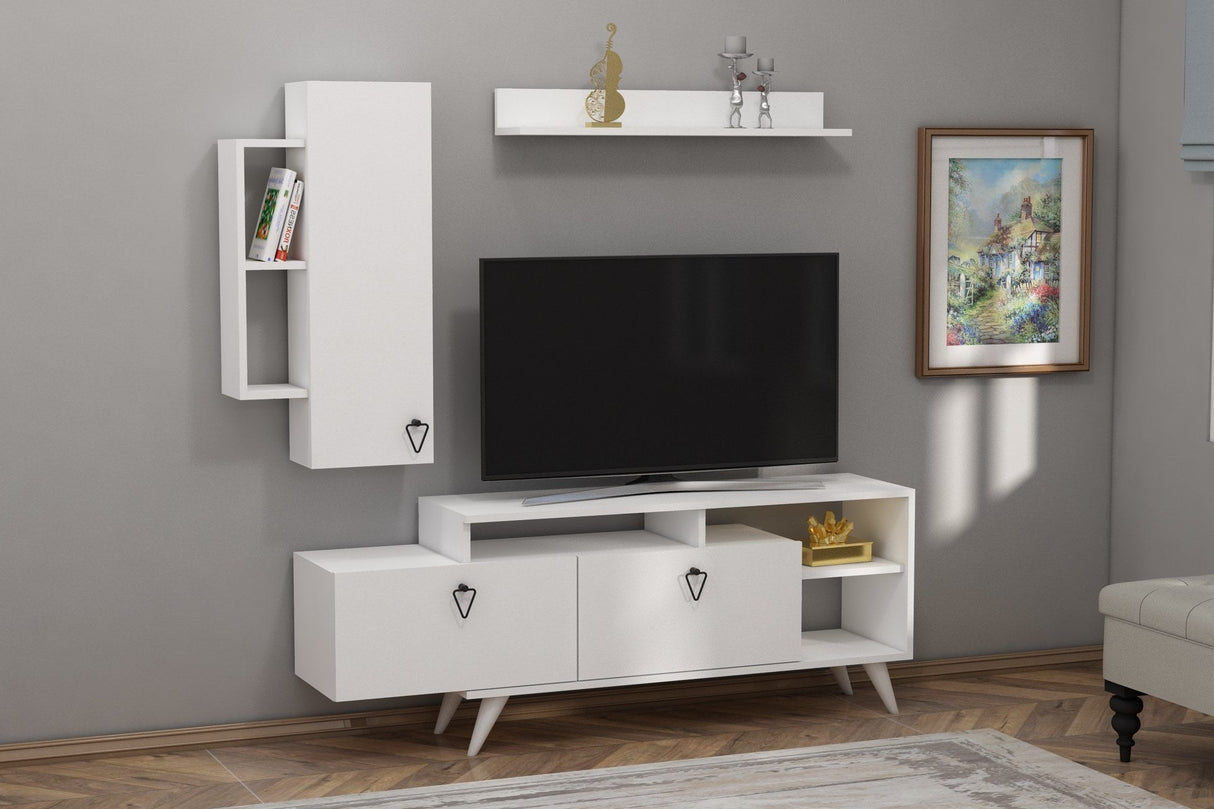 Comodă TV Clara, Diverse culori, 175x35x59 cm - Alb | SKU: 505CRL1922 | Comodă TV Clara, 175x35x59 cm, varianta Alb, produs pentru amenajarea locuinței, disponibil online în România la CasaMob