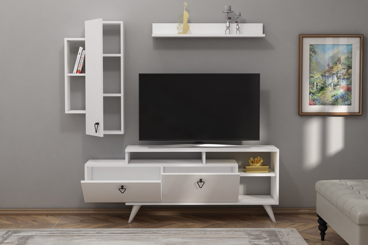 Comodă TV Clara, Diverse culori, 175x35x59 cm - Alb | SKU: 505CRL1922 | Comodă TV Clara, 175x35x59 cm, varianta Alb, produs pentru amenajarea locuinței, disponibil online în România la CasaMob