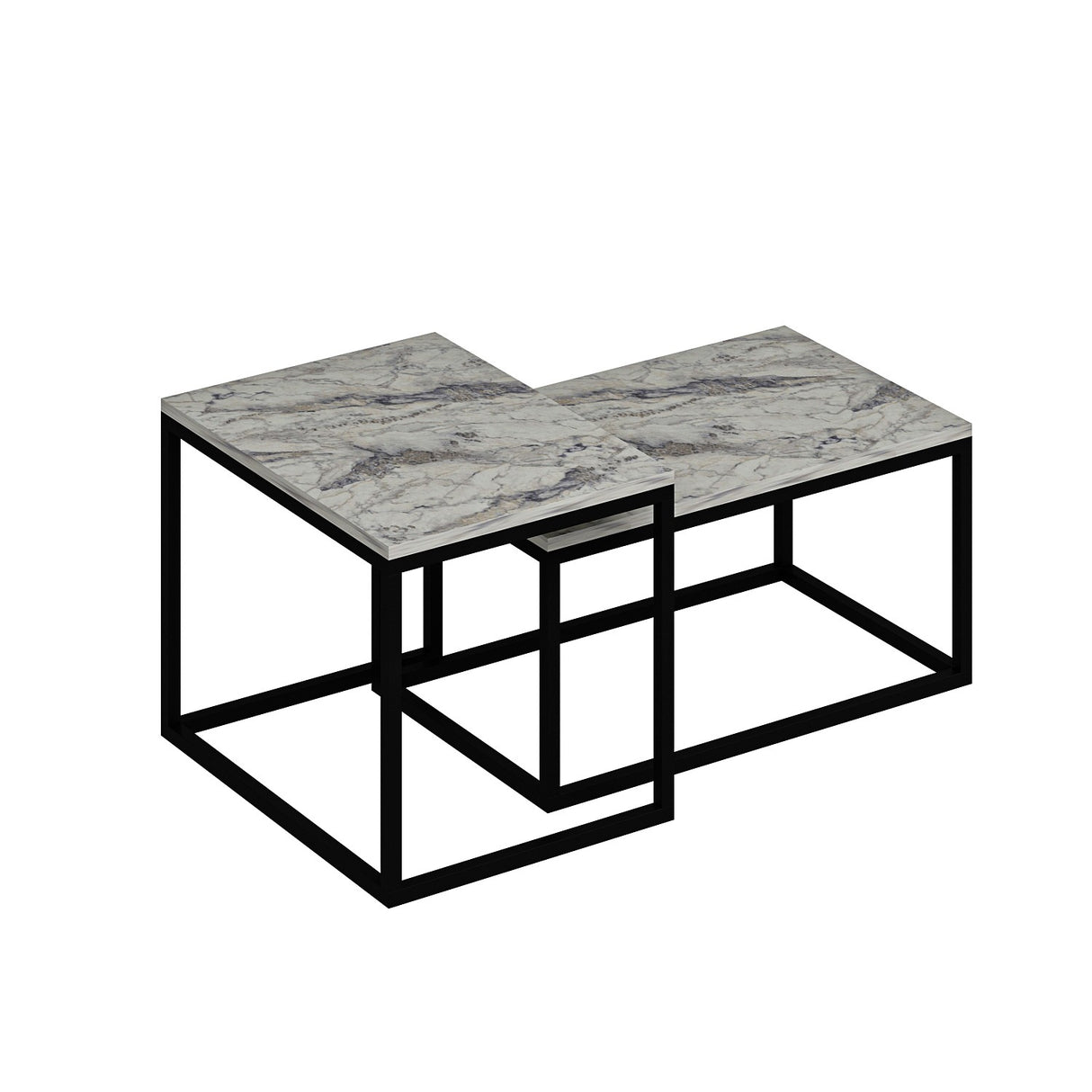 Măsuță de cafea Leka, Freesia marble, 72x45x37 cm