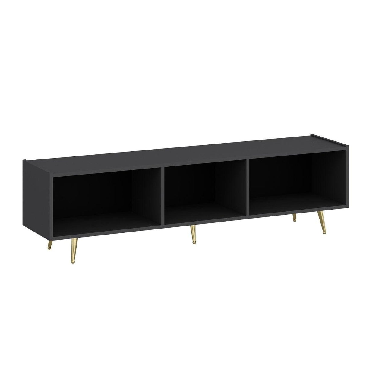 Comodă TV Jose, Diverse culori, Diverse dimensiuni - Antracit - Auriu - 180x42x50 cm | SKU: 506MNR1115 | Comodă TV Jose, varianta Antracit - Auriu - 180x42x50 cm, produs pentru amenajarea locuinței, disponibil online în România la CasaMob