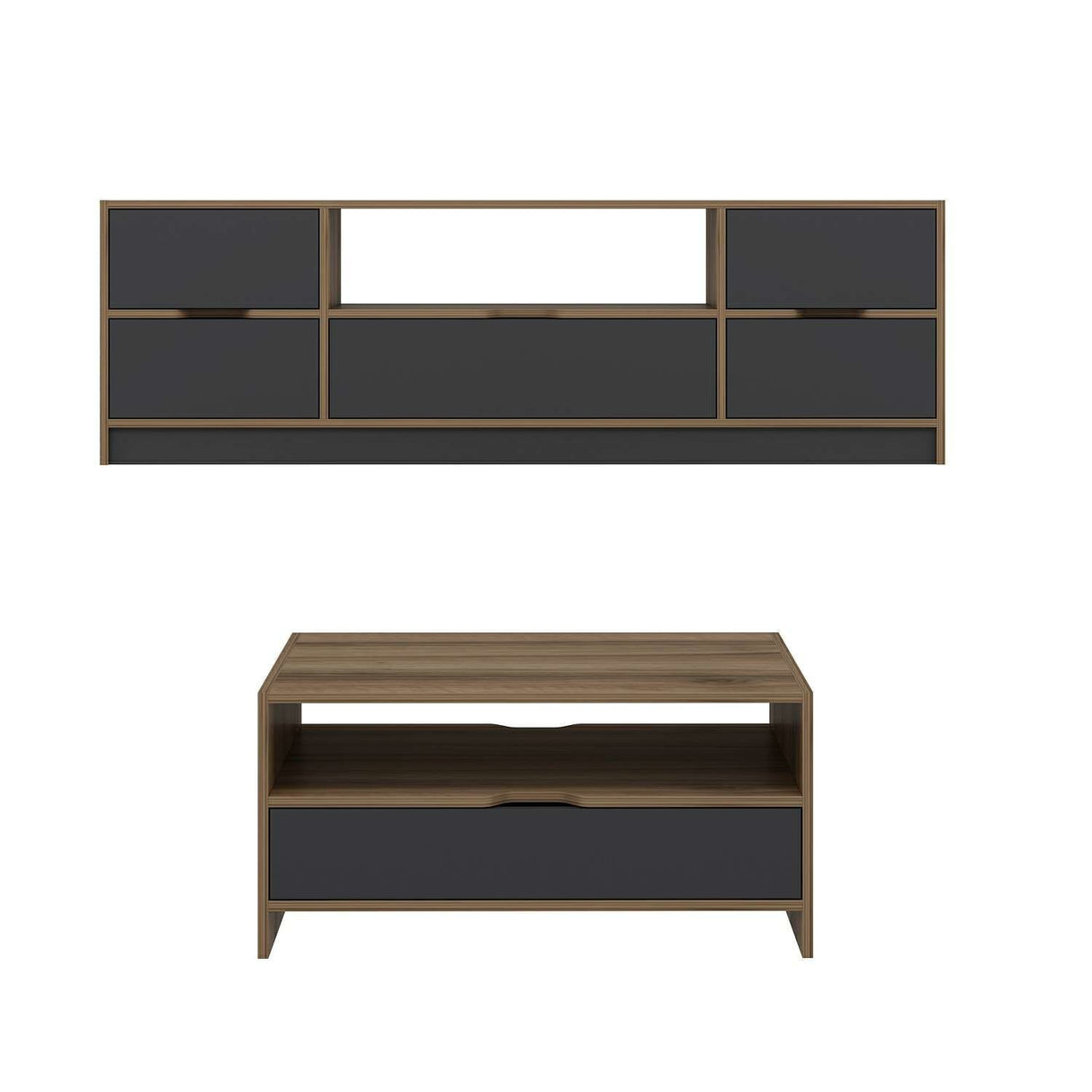Set mobilă pentru sufragerie Elina - 8604, Antracit - Dore, 180x35x57 cm