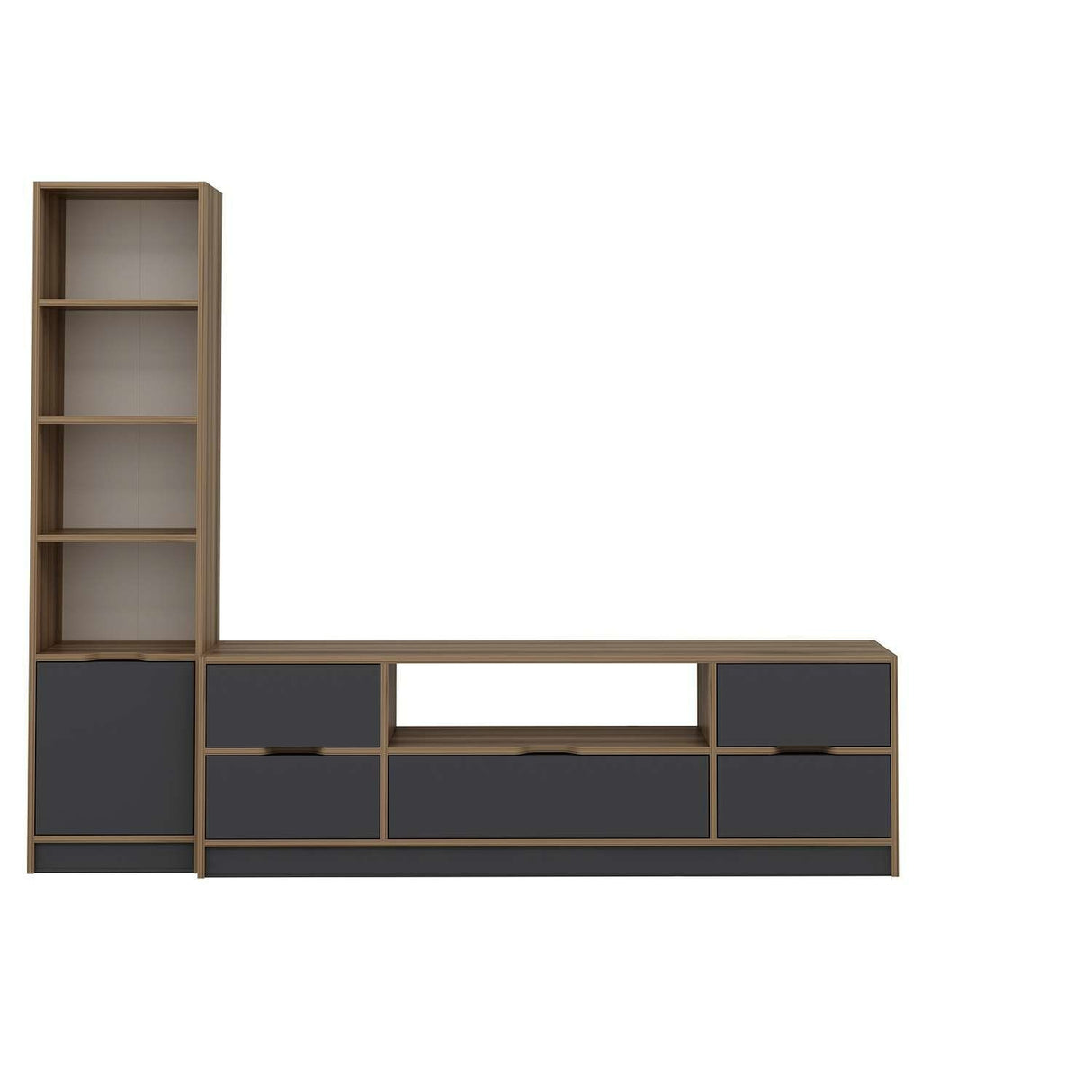 Comodă TV Elina - 8609, Antracit - Dore, 180x35x57 cm