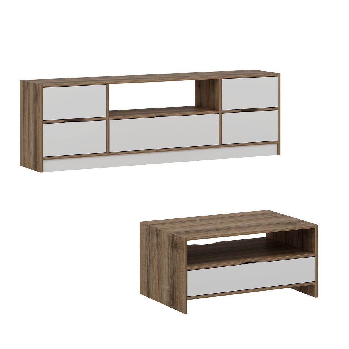 Set mobilă pentru sufragerie Elina - 9007, Alb - Dore, 180x35x57 cm