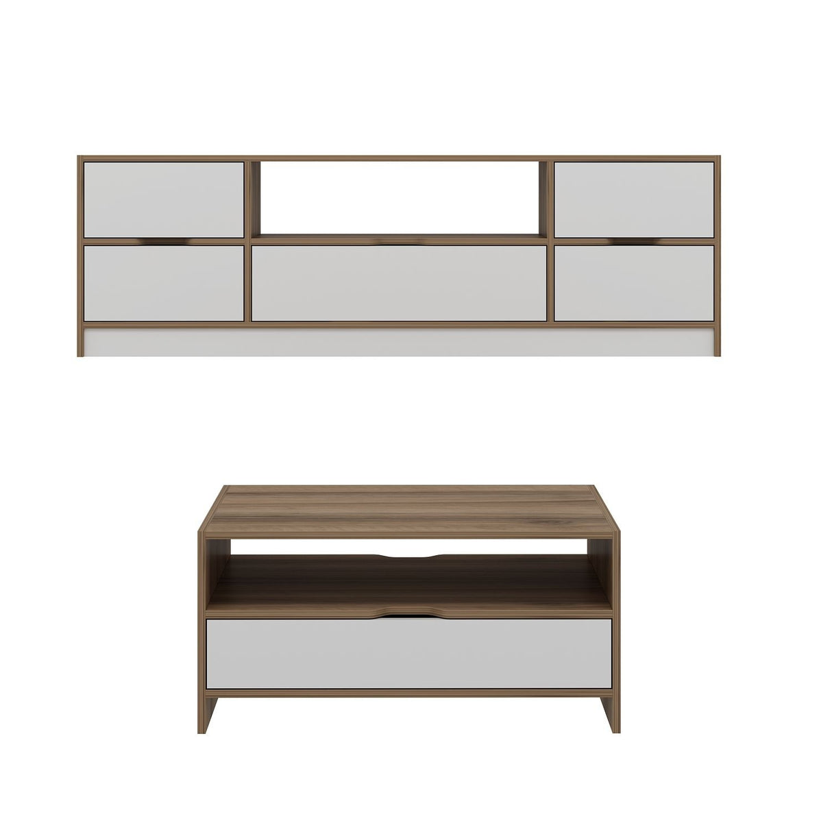 Set mobilă pentru sufragerie Elina - 9007, Alb - Dore, 180x35x57 cm
