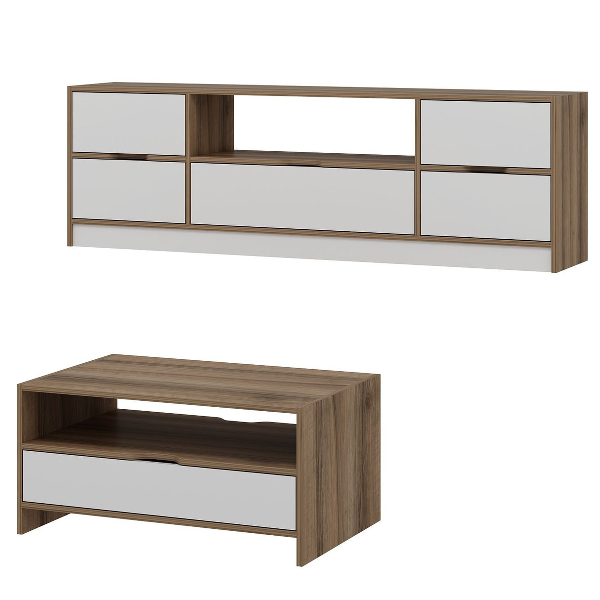 Set mobilă pentru sufragerie Elina - 9007, Alb - Dore, 180x35x57 cm