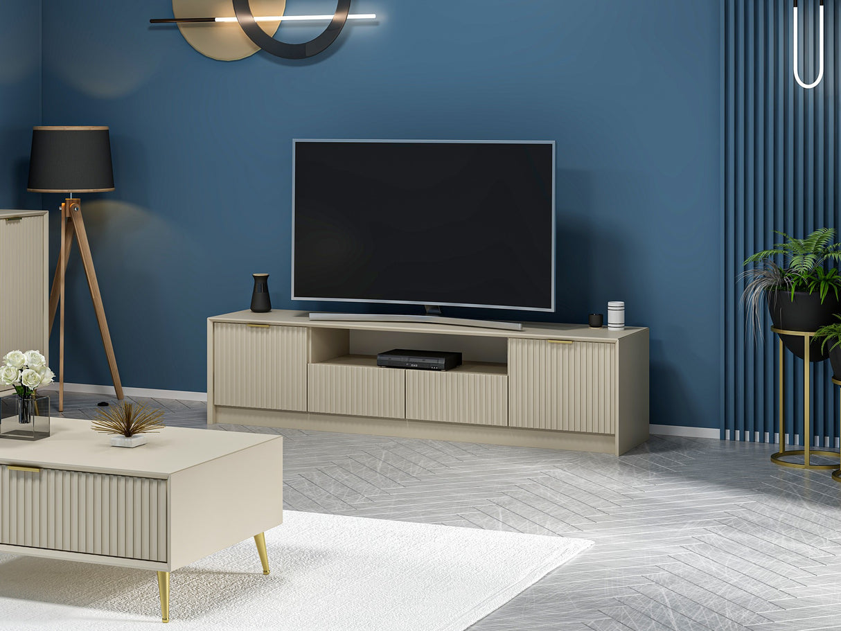 Comodă TV Luxe Bazalı, Sandstone, 180x35x45 cm