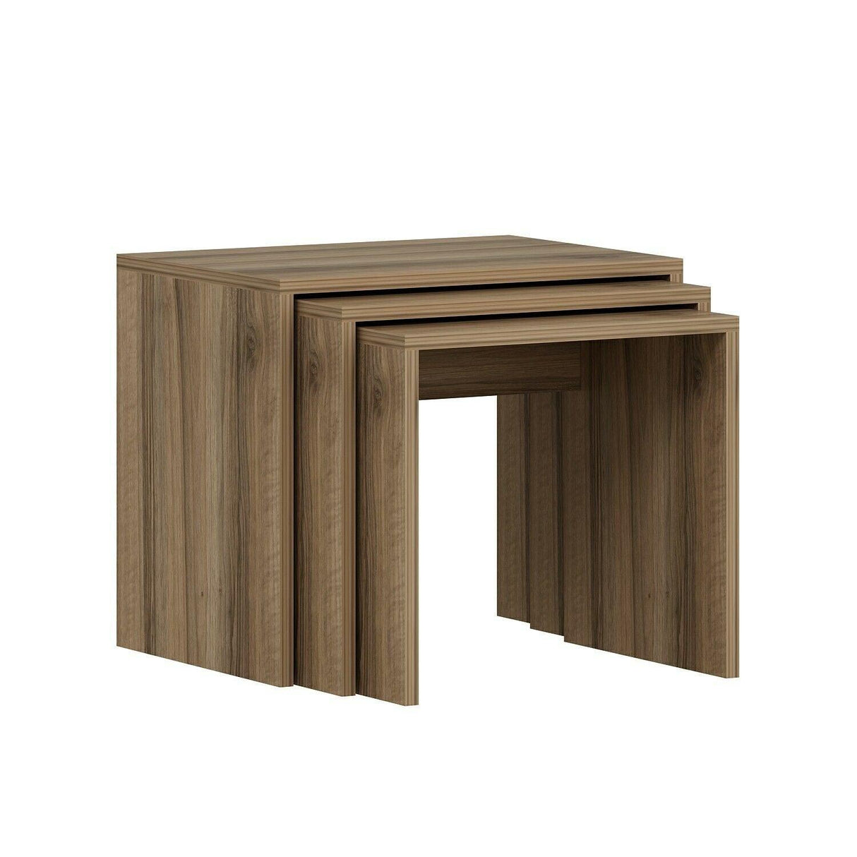 Set 3 măsuțe de cafea Alya, Diverse culori, 55x40x47 cm - Nuc | SKU: 506MNR1215 | Set 3 măsuțe de cafea Alya, 55x40x47 cm, varianta Nuc, produs pentru amenajarea locuinței, disponibil online în România la CasaMob