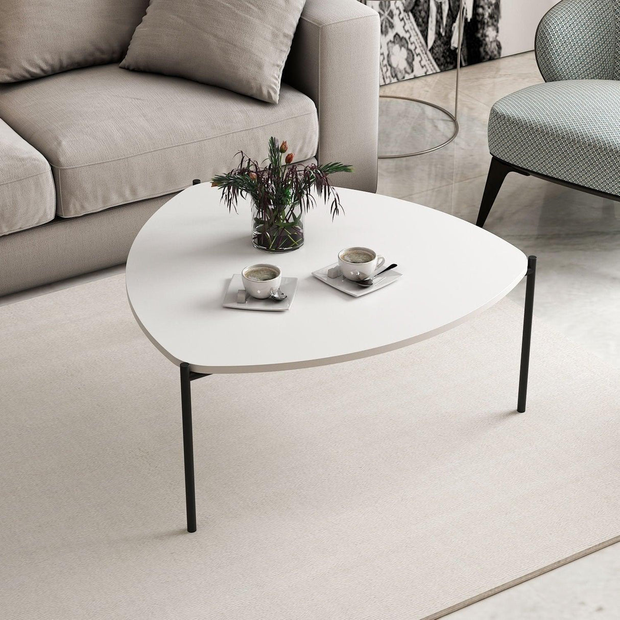 Măsuță de cafea Lenny, Diverse culori, Diverse configurații, Diverse dimensiuni - Alb - 90x89x40 cm - Standard | SKU: 506MNR1217 | Măsuță de cafea Lenny, varianta Alb - 90x89x40 cm - Standard, produs pentru amenajarea locuinței, disponibil online în România la CasaMob