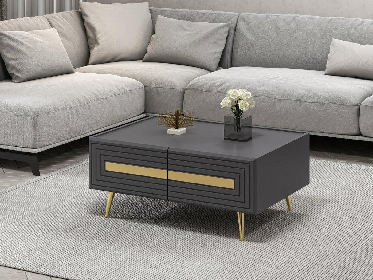 Măsuță de cafea Jose, Diverse culori, 90x64x40 cm - Antracit | SKU: 506MNR1220 | Măsuță de cafea Jose, 90x64x40 cm, varianta Antracit, produs pentru amenajarea locuinței, disponibil online în România la CasaMob