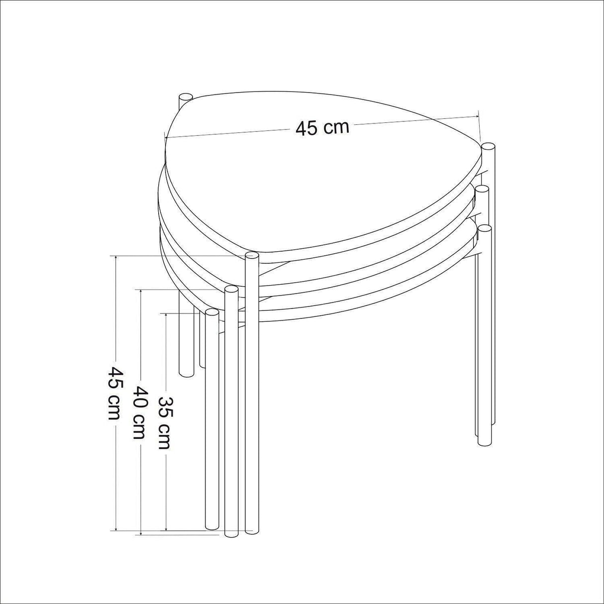 Măsuță de cafea Lenny, Diverse culori, Diverse configurații, Diverse dimensiuni - Alb - 45x45x45 cm - 3 bucăți | SKU: 506MNR1222 | Măsuță de cafea Lenny, varianta Alb - 45x45x45 cm - 3 bucăți, produs pentru amenajarea locuinței, disponibil online în România la CasaMob