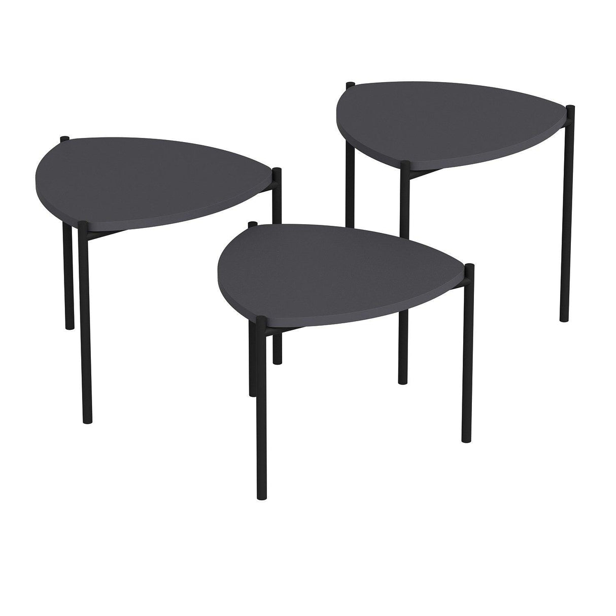 Măsuță de cafea Lenny, Diverse culori, Diverse configurații, Diverse dimensiuni - Antracit - 45x45x45 cm - 3 bucăți | SKU: 506MNR1223 | Măsuță de cafea Lenny, varianta Antracit - 45x45x45 cm - 3 bucăți, produs pentru amenajarea locuinței, disponibil online în România la CasaMob