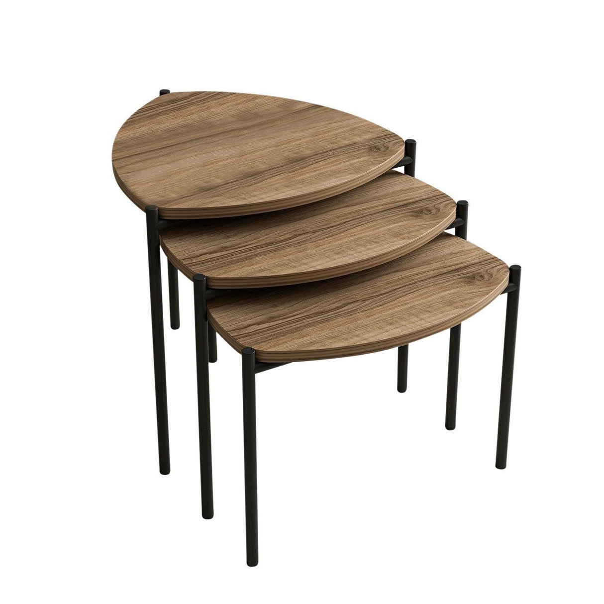 Măsuță de cafea Lenny, Diverse culori, Diverse configurații, Diverse dimensiuni - Nuc - 45x45x45 cm - 3 bucăți | SKU: 506MNR1225 | Măsuță de cafea Lenny, varianta Nuc - 45x45x45 cm - 3 bucăți, produs pentru amenajarea locuinței, disponibil online în România la CasaMob