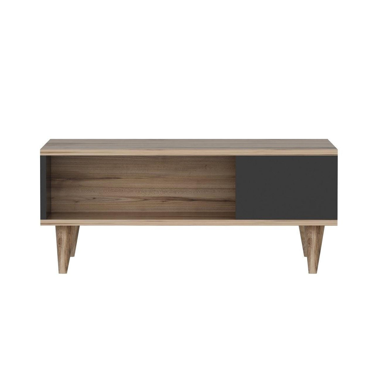 Măsuță de cafea Lyon, Diverse culori, 90x60x39 cm - Negru - Nuc | SKU: 506MNR1239 | Măsuță de cafea Lyon, 90x60x39 cm, varianta Negru - Nuc, produs pentru amenajarea locuinței, disponibil online în România la CasaMob