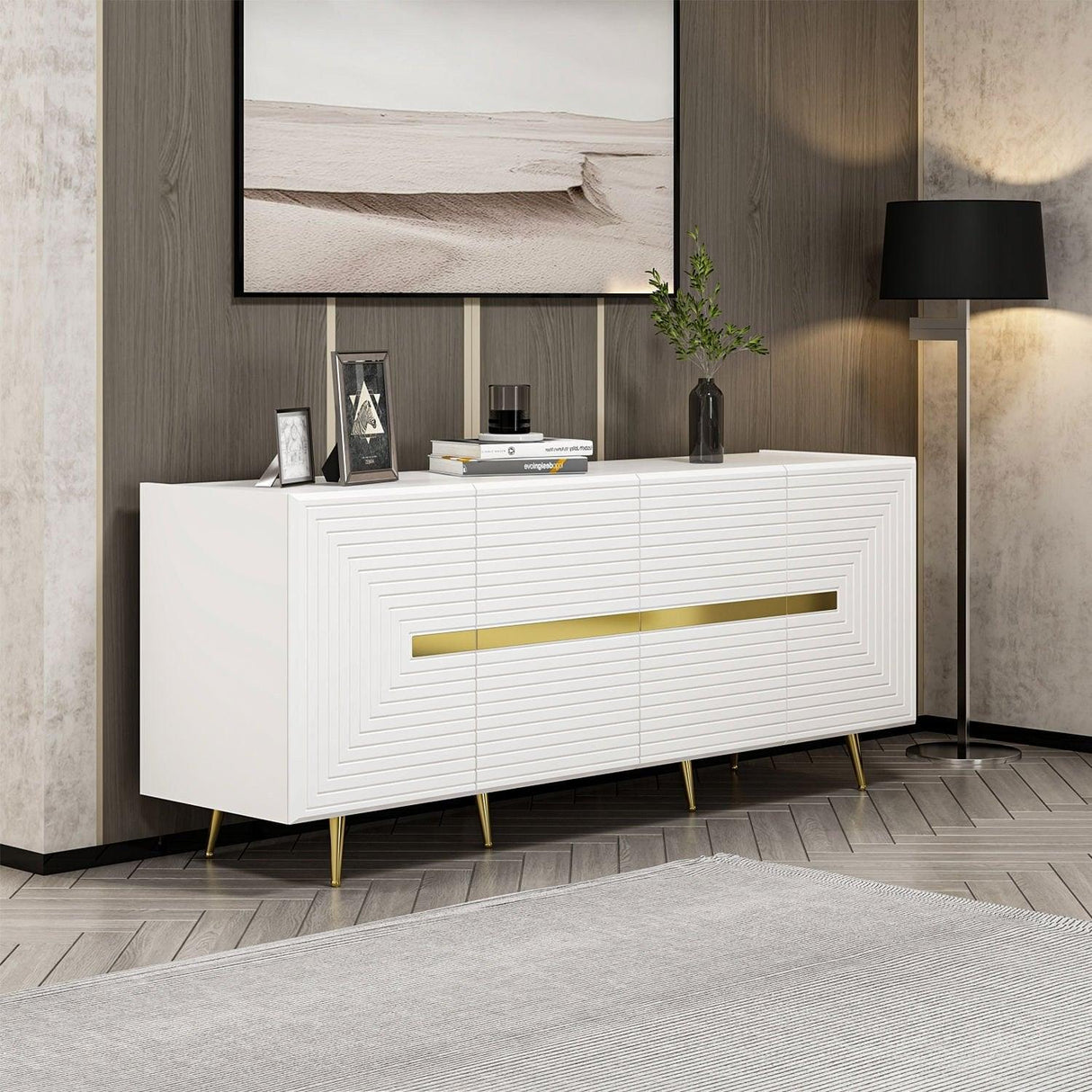 Comodă TV Jose, Diverse culori, Diverse dimensiuni - Alb - 180x47x75 cm | SKU: 506MNR1302 | Comodă TV Jose, varianta Alb - 180x47x75 cm, produs pentru amenajarea locuinței, disponibil online în România la CasaMob