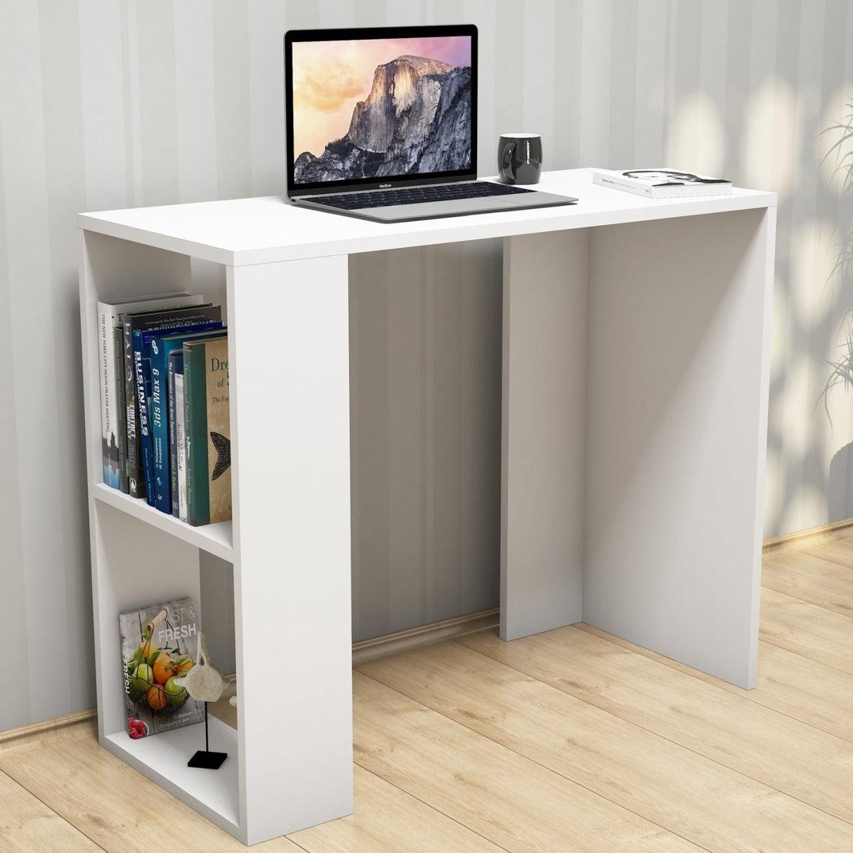 Birou Nano, Alb, 90x40x75 cm