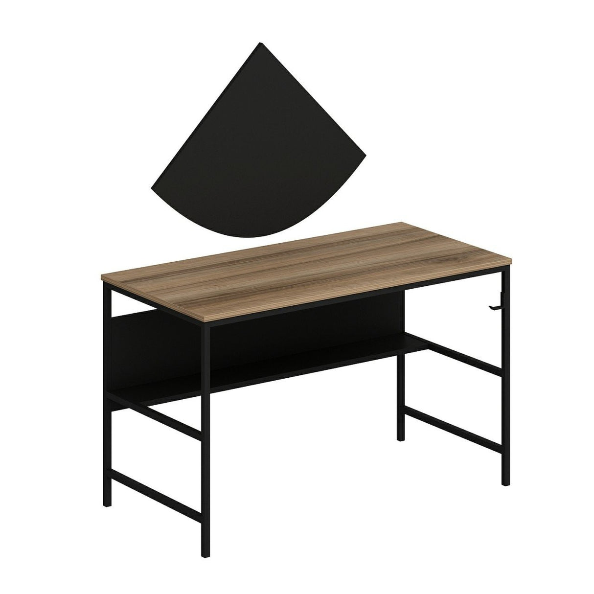 Birou Greta - 4481, Dore - Negru, 120x60x74 cm