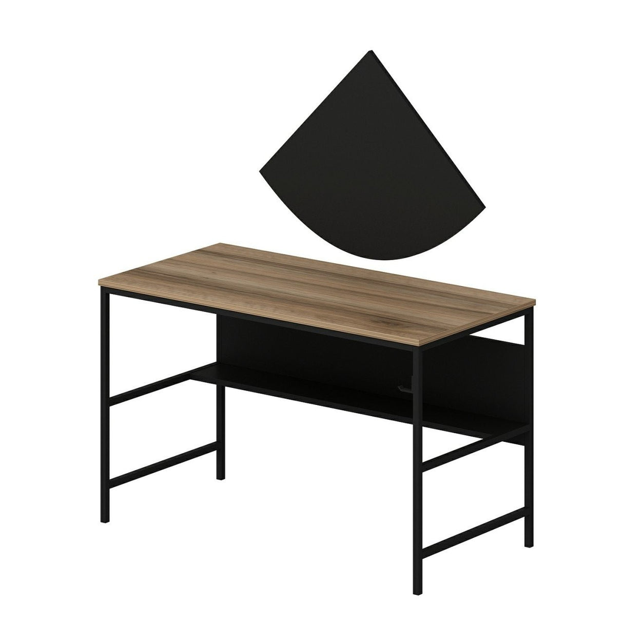 Birou Greta - 4481, Dore - Negru, 120x60x74 cm