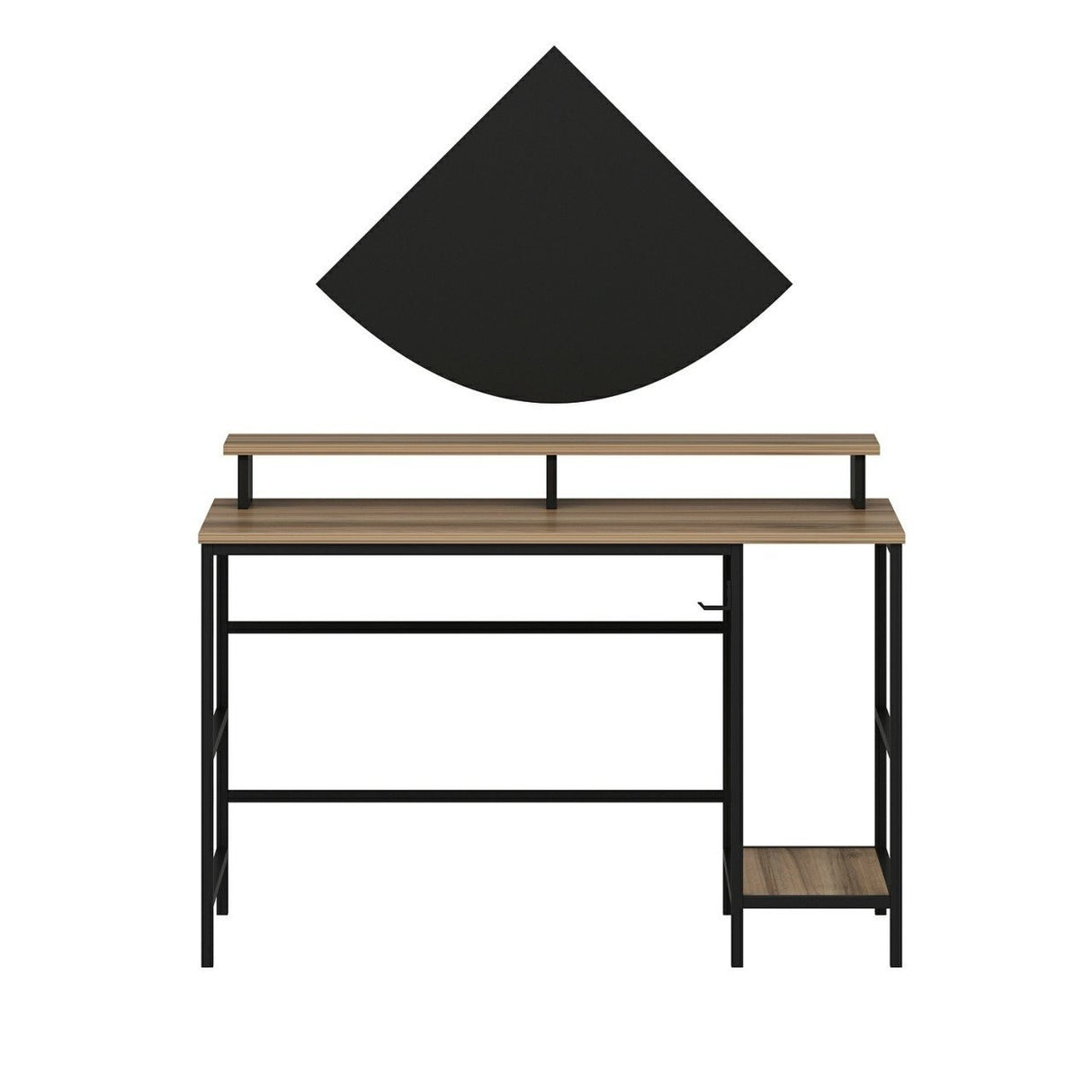 Birou Greta L, Dore - Negru, 120x60x74 cm