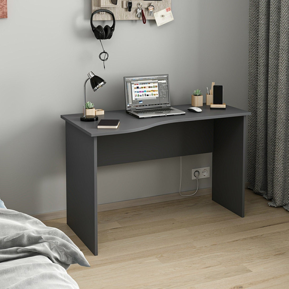 Birou June, Diverse culori, 120x60x74 cm - Antracit | SKU: 506MNR3349 | Birou June, 120x60x74 cm, varianta Antracit, produs pentru amenajarea locuinței, disponibil online în România la CasaMob