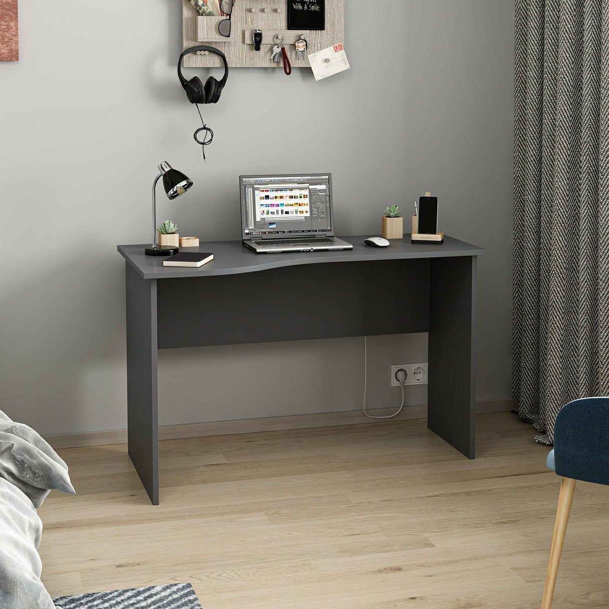 Birou June, Diverse culori, 120x60x74 cm - Antracit | SKU: 506MNR3349 | Birou June, 120x60x74 cm, varianta Antracit, produs pentru amenajarea locuinței, disponibil online în România la CasaMob