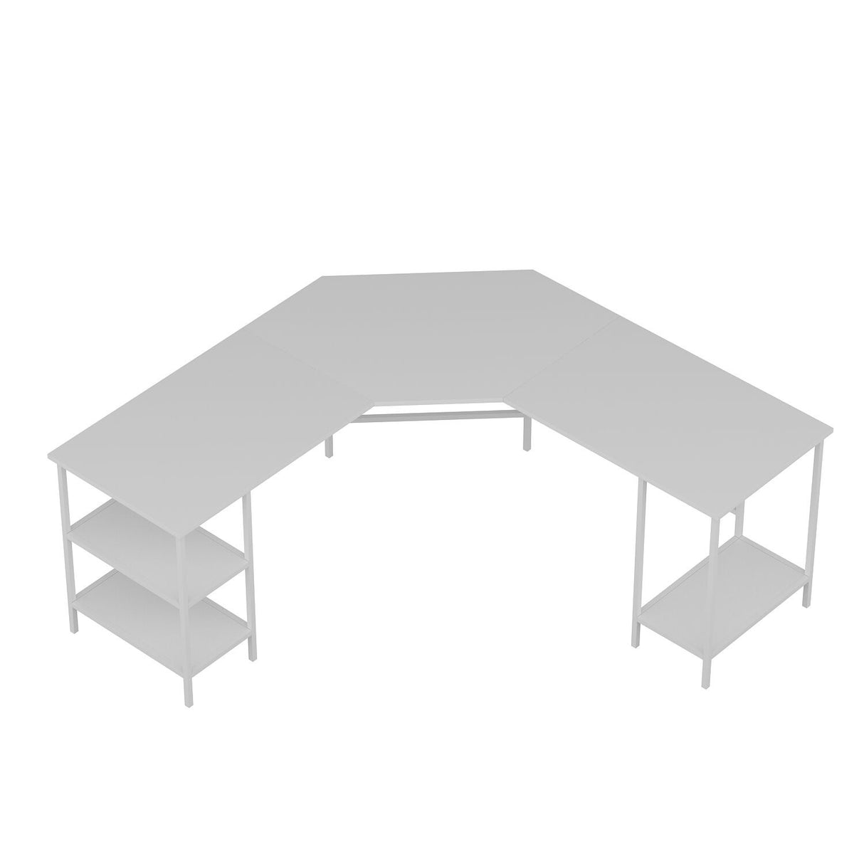 Birou Power L, Alb, 180x60x76 cm