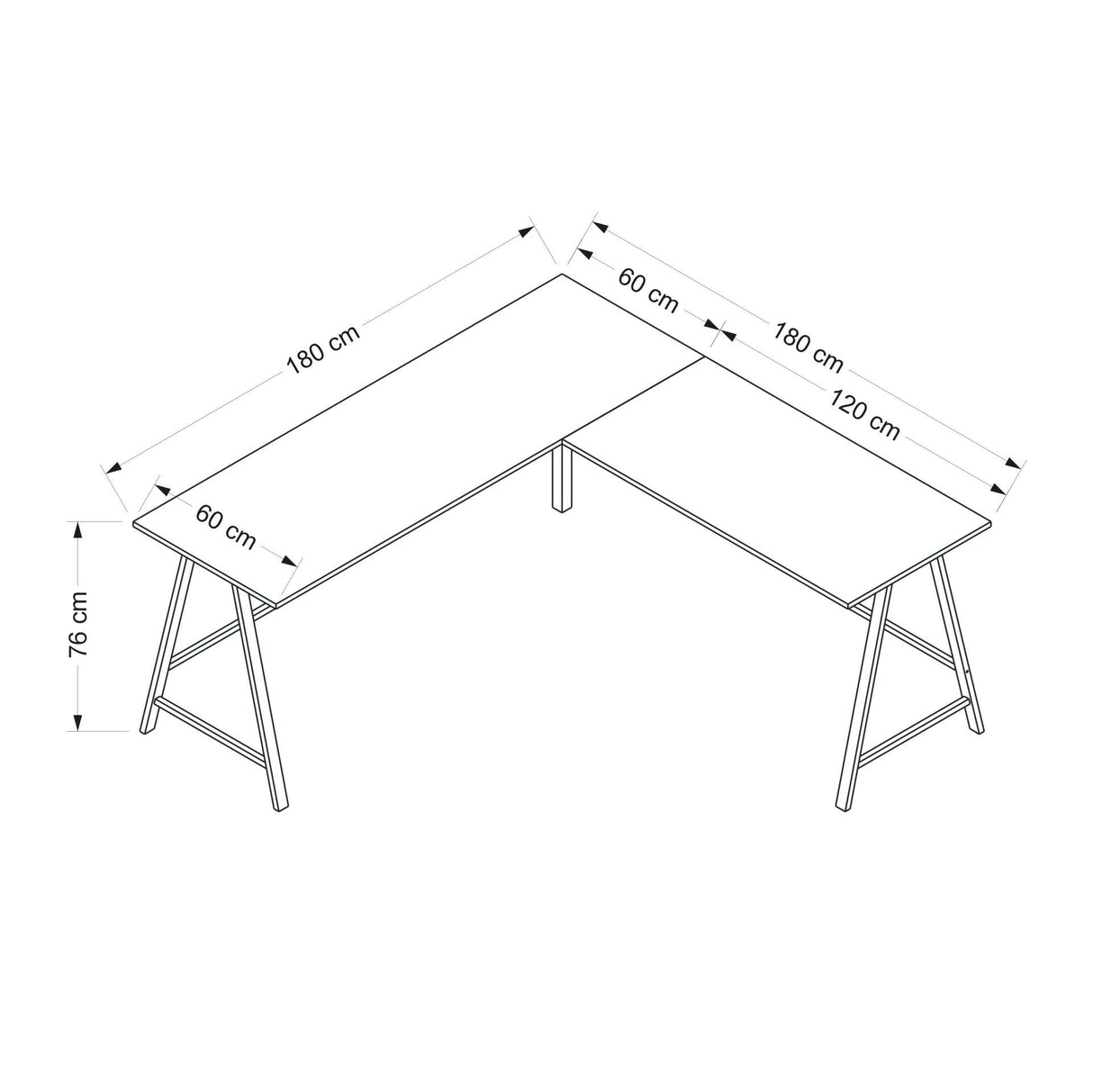 Birou Team L, Diverse culori, 180x60x76 cm - Negru | SKU: 506MNR3359 | Birou Team L, 180x60x76 cm, varianta Negru, produs pentru amenajarea locuinței, disponibil online în România la CasaMob