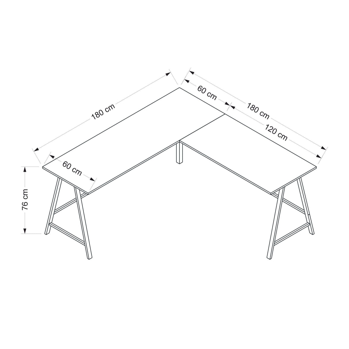 Birou Team L, Diverse culori, 180x60x76 cm - Alb | SKU: 506MNR3361 | Birou Team L, 180x60x76 cm, varianta Alb, produs pentru amenajarea locuinței, disponibil online în România la CasaMob