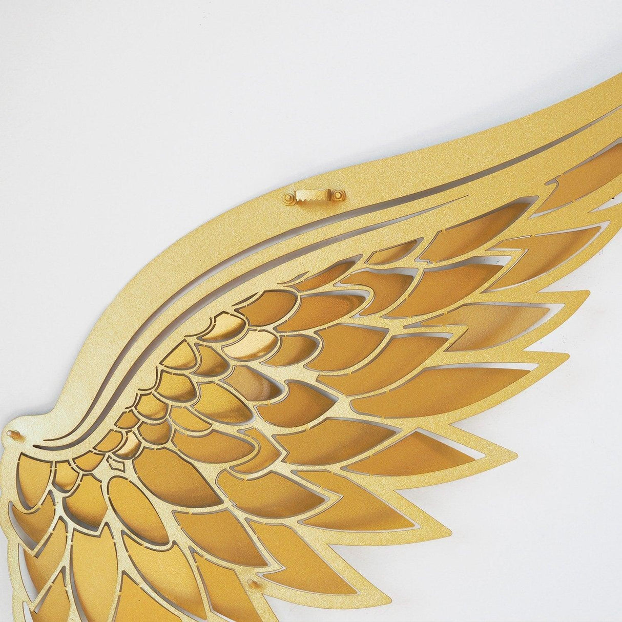 Accesoriu metal decorativ de perete Angel Wings Metal Wall Art Set - APT705, Aur, 46x50x0.12 cm