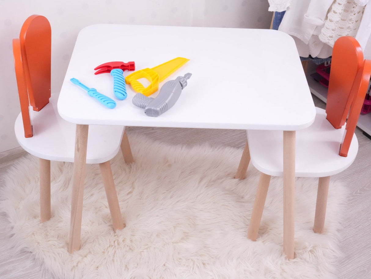 Mobilier Iepuraș Set de două scaune 30x25 - Orange White, SKU 517BMB1112
